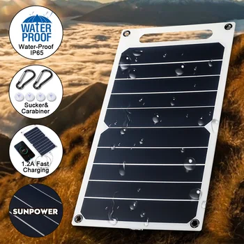LEORY Hot Prodej 10W Vodotěsné Sluneční Energie Solární Buňky Nabíječka 6V USB Výstupní Zařízení, Přenosné Solární Panely pro chytré telefony