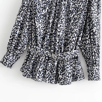 Chu Sau krásu Nové Módní Vintage Leopard Tisk Office Nosit Košile Ženy Ležérní Elegantní Šátky Halenky Ženy Camisa De Moda