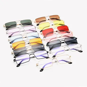 LEONLION Slitiny Náměstí sluneční Brýle, Ženy, Kovový Rám Retro sluneční Brýle Jasné Sluneční Brýle pro Muže Vintage Gafas De Sol Para Hombre