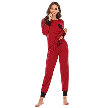 Rychlé dodání Bavlněné Dámské Pyžamo Podzim Zimní Pyžamo, Pevné oblečení na Spaní Sexy Domácí Oblečení Pro Ženy spodní Prádlo