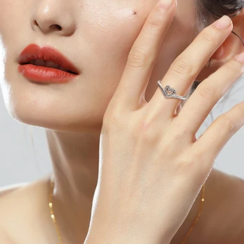 2021 Zimní Princezna Crystal Clear CZ Těle Estetické Přátele Doprava Zdarma Koruny Tvar 925 Mincovní Stříbro Prsteny pro Ženy