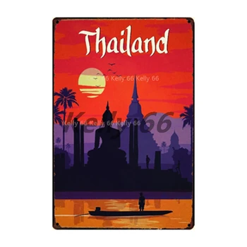 [ Kelly66 ] Město Kuby Hawaii Řím Thajsko Istanbul cedule Plechové Plakát Home Decor Bar Umění Nástěnné Malby 20*30 CM Velikost S-04