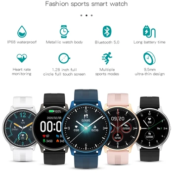 2021 Chytré Hodinky Muži IP68 Vodotěsné Fitness Tracker Heart Rate Monitoring Sleep Clock Weather Display Módní Sportovní Smartwatch