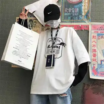 Japonsko Hip Hop T-košile Muži Ženy Legrační Ležérní Dlouhý Rukáv Volné Harajuku Tričko Streetwear Ženy Módní Print tričko Girls