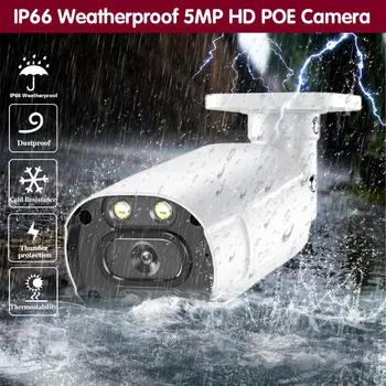 16CH 8MP POE NVR Kit Venkovní 8CH 4K CCTV Bezpečnostní Kamera 5MP Systém obousměrné Audio, POE IP Bullet Kamera kamerový Set