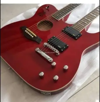 Doprava zdarma profesionální kytara red double krk kytara zdarma hardcase elektrické kytary