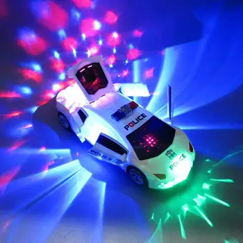 Děti Led Auto Na Elektrický Pohon Hračku 360 Stupňů Otočný Kola V Pohodě Osvětlení, Hudbu, Děti Elektronická Policejní Auto Hračka