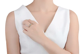 2020 Nové Módní Luxusní Zlaté A Stříbrné Barvy AAA Zirkon Prsten Ženy 925 Stříbrný Snubní prsten Šperky Slib Prsteny Pro Ženy