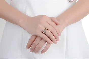 2020 Nové Módní Luxusní Zlaté A Stříbrné Barvy AAA Zirkon Prsten Ženy 925 Stříbrný Snubní prsten Šperky Slib Prsteny Pro Ženy