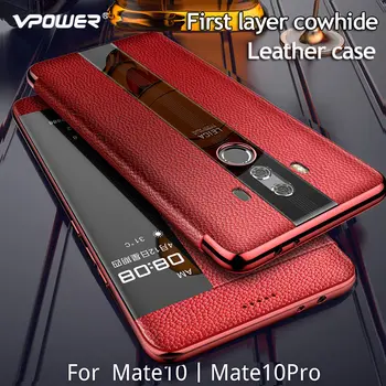 Pro Huawei Mate 10 Pro 9 pro Originální kožené pouzdro ochrana Telefonu windows zobrazit pravda flip kožené pouzdro kryt pro huawei mate 10