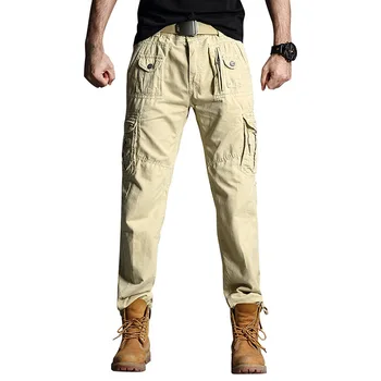 Pánské Taktické Kalhoty Mužské Kamufláž Jogger Plus Velikost Bavlněné Kalhoty Mnoho Kapes Zippper Vojenský Styl Černé Cargo Kalhoty Muži