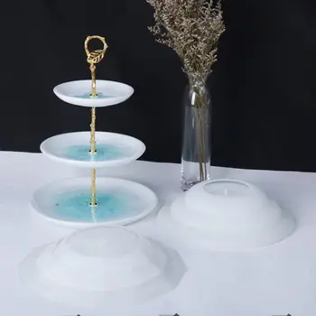 3 Ks Crystal Epoxidové Pryskyřice Formy třívrstvé Kolo 3D Ovoce Zásobník Odlévání Silikonové Formy DIY Řemesel, Ozdoby, Nástroje