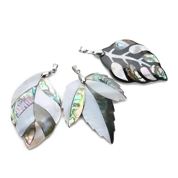 XINYAO 1ks Přírodní Mušle Perleť Vyřezávané Srdce Leaf Přívěsky Shell pro DIY List Náhrdelník Přívěsek Šperky Zjištění