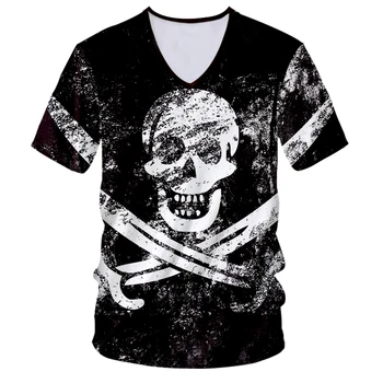 CJLM Unisex Hip Hop Lebky V Krku Tričko Muži Velký Velikost Tee Shirt 3D Full Tištěné Černé Bílé Kříže, Meč Pánské Street tričko