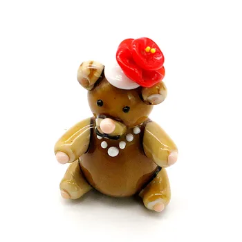 Mini Murano Sklo Medvěd Figurky Řemesla Ozdoby Japonský Styl Kreslených Zvířat, Roztomilé Živé Dárky Pro Děti Pokoj Dekor Kolekce