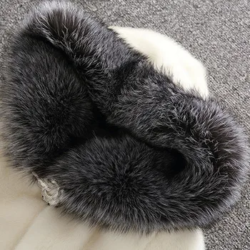 Plus velikosti S-10XL Umělé Norkové Kožešiny Kabát Ženy 2019 Podzim Zimní Fox kožešiny límec s Kapucí Bunda Ženy Mink kašmírový Kabáty IOQRCJV 371