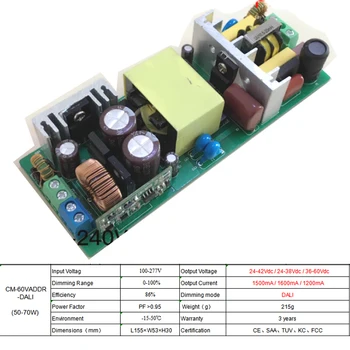 Stmívatelné DALI LED Driver Transformátor AC DC bez Blikání, Přepínání Napájení pro Komerční Světlo, Stmívání, Systém