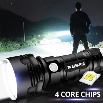 Hot Prodej Super Silný LED Svítilna L2 XHP50 Taktické Pochodeň USB Dobíjecí Linterna Vodotěsné Svítilny