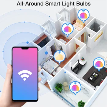 Inteligentní LED Žárovka Wi-fi Stmívatelné RGB Lampa E27 B22 15W 85-265V Hlasové Ovládání Wifi Světlo RGBW RGBWW Práce s Amazon Alexa Google Domov