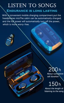 Bluetooth V5.0 3500mAh TWS Sluchátka Bezdrátová Stereo Sluchátka Sportovní Bezdrátová Sluchátka Sluchátka Sluchátka Napájení Pro IPhone Xiaomi