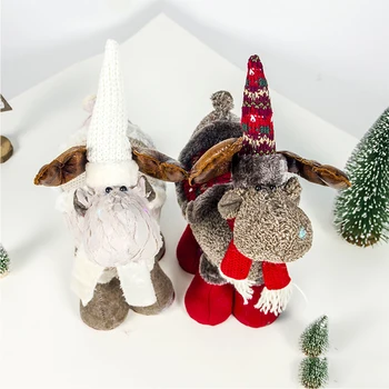 Vánoční Dekorace Tkaniny, Plyšové Elk, Panenka, Hračky Teleskopické Tabulka Veselé vánoce Vánoční Ozdoby Nový Rok Domova Dar 45-60cm