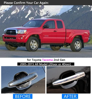 Pro Toyota Tacoma 2005-Chrome Klika Kryt Střihu Nastavit 2006 2007 2009 2010 2011 2012 Auto Příslušenství Nálepka Car Styling