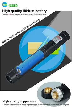 Lov Světle Zelené Laserové zaměřovače Laser USB Nabíjení 303 Ukazovátko Světlo 5mw 532nm High Power Zařízení Lazer laserové Pero Pálení