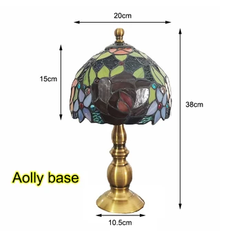 WOERFU 20CM Tiffany Stolní Lampa Slitiny Základny Rose Stínítko Ložnice Noční Lampa, Kreativní Módní Retro Stolní Lampy