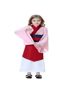 Cosplay Kostým Hua Mulan Komické Tradiční Kulturní Tang Nosit Obsahuje Šátek + Top + Vnější-Sukně + Sukně + Pás + Těsnění Pás