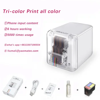 Barva Mini přenosný Mobilní Kapesní Tiskárna USB WIFI pro ios, Android tattoo logo bezdrátové Bluetooth A4 inkoustová tiskárna