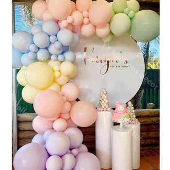 DIY 120pcs Barevné Pastelové Balónky, Věnec Arch Nastavit Svatební Macaron Rainbow Strany Balón Miminko Dekorace Pozadí