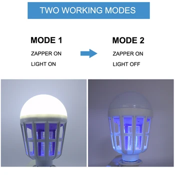 AC175~220V LED Mosquito Killer Lampa 2 Režimy E27 LED Žárovka Pro Domov Hmyzu Proti Komárům Bug Zapper Noční Světlo