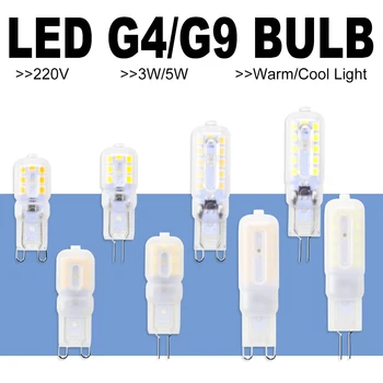 8KS G9 LED Žárovka 3W 5W Bombillas LED Stmívatelné G4 LED Lampa 220V Kukuřice Žárovka Lustr Světlo 2835SMD Ampule Nahradit Halogenová žárovka