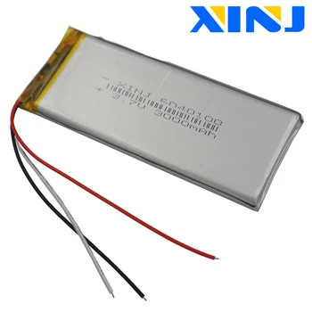 XINJ 3.7 V 3000 mAh 3wires pro termistor Lithium Polymer Li-Po Baterie 6040100 Pro GPS PSP E-book PDA MID ipod, DVD Tablet PC