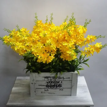 42cm Umělé Skutečné Hyacint Květiny Plastové Žluté Ploše Uspořádání Domů, Obývací Pokoj, Hotel, Svatba Obchod, Kancelář Dekor Rostliny