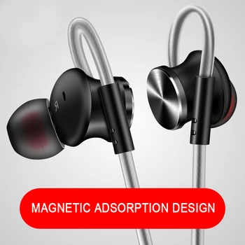 FONGE Módní Styl W3 Kovové Magnetické In-ear Eeaphone Stereo Super Bass Černá Sluchátka s Mikrofonem pro chytré telefony GT