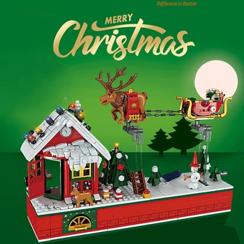 Mailackers Vánoční Vesnice Creator Expert Postavy Santa Clause Létající Křeslo, Stavební Bloky, Cihly Vánoční Strom, Děti, Hračky