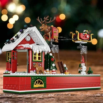 Mailackers Vánoční Vesnice Creator Expert Postavy Santa Clause Létající Křeslo, Stavební Bloky, Cihly Vánoční Strom, Děti, Hračky