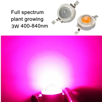 100ks 3W high power led čip Lampa korálek plant grow světlo, full spectrum 400-840nm 45MIL Čip, 3.2-3.4 700mA180-200LM doprava Zdarma