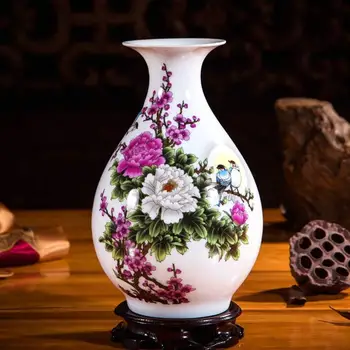 Čínská Pivoňka Květinové Vázy Keramické Vázy Keramika, Dekorace Obývací Pokoj Květinové Uspořádání Domova Jednoduchý TV stolek Dárek R1841