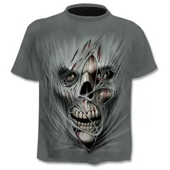 Drop Loď Létě Nové 3D Lebky T-Shirt Muži a Ženy, Hip Hop Vtipné Casual T-Shirt Krátký Rukáv O-Neck Top Módní HarajukuT-Shirt