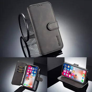 DG.Ming Magnetické Flip Kožené Pouzdro pro IPhone X XS Max XR Případě Card Slot Stát Peněženka Kryt Pro IPhone 6 7 8 Plus 12 11 Pro Max.