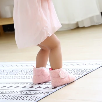 Zimní Dítě První Chodci Kojenců Teplé Boty Umělé Kožešiny Dívky Dětské Botičky Plus Sametové Chlapec Novorozence Postýlka Boty Chůze Shoe13