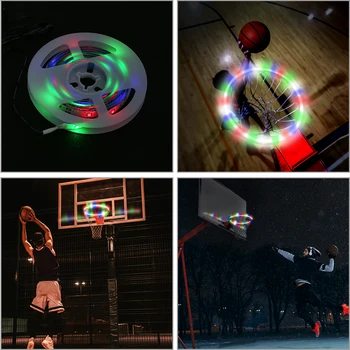 1 KS LED Koš Hoop Solární Basketbal Rim Hraje V Noci Střelba Příslušenství Nástavec Basketbalový Koš LED Světlo Dropship