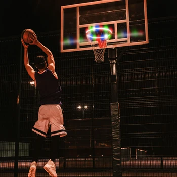 1 KS LED Koš Hoop Solární Basketbal Rim Hraje V Noci Střelba Příslušenství Nástavec Basketbalový Koš LED Světlo Dropship