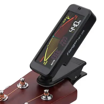 Multifunkční Guitar Tuner Digitální Clip-on Guitar Tuner s Clip Držák pro Chromatické Kytaru, Basu, Ukulele, Housle FMT-209