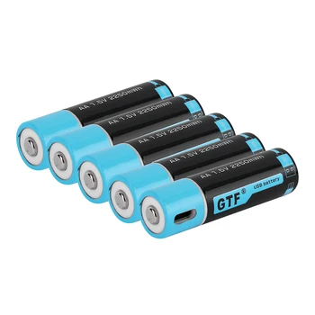 GTF1.5V USB AA li-ion Baterie 2550mwh 1500mah kapacita li-polymer, USB dobíjecí lithium usb baterie, USB kabel