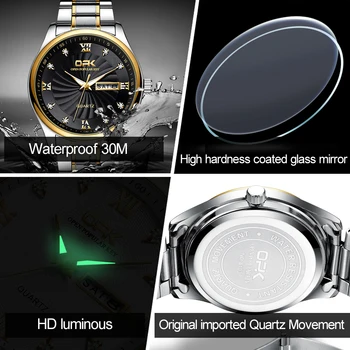 OLEVS Top Originální Pánské Hodinky Módní vodotěsné hodinky pro muže Šaty Ležérní Podnikání sportovní digitální hodinky Svítící