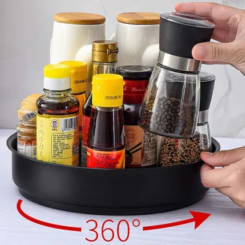 360 Rotační Zásobník Kuchyň Skladovací Kontejner Koření Jar Snack Kosmetické Nerezové Oceli Zásobník Koření Úložný Box Skladovací Zásobník