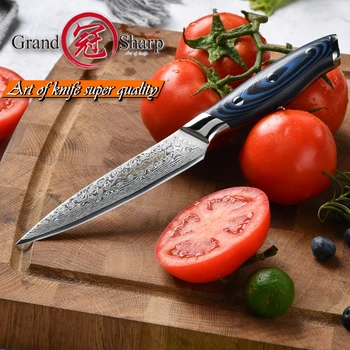 GRANDSHARP 5 Palcový Utility Nůž Damašku Kuchyňský Nůž 67 Vrstev Japonské Damašek z Nerezové Oceli VG-10 Vaření Nástroje, Nože